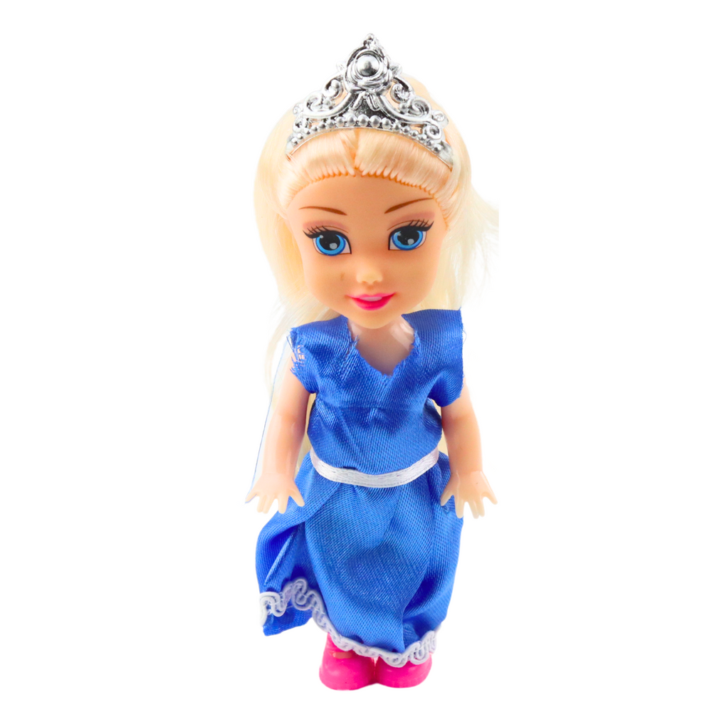 Mini princesių lėlių rinkinys su pasakų suknelėmis, 6 vnt.