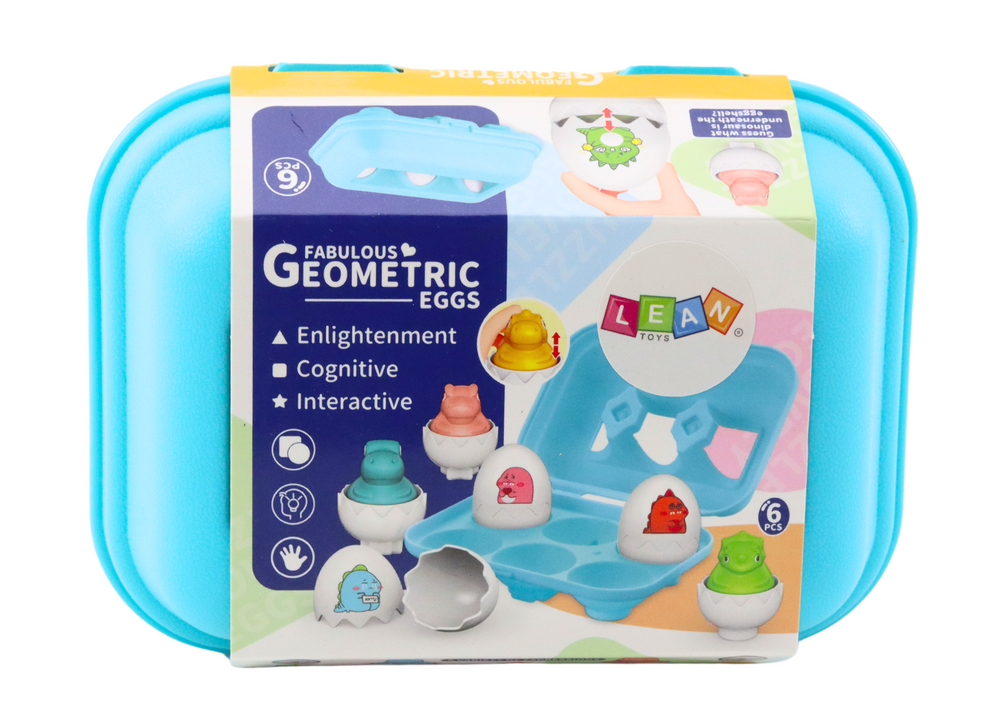 Šešių geometrinių dinozaurų kiaušinių rinkinys