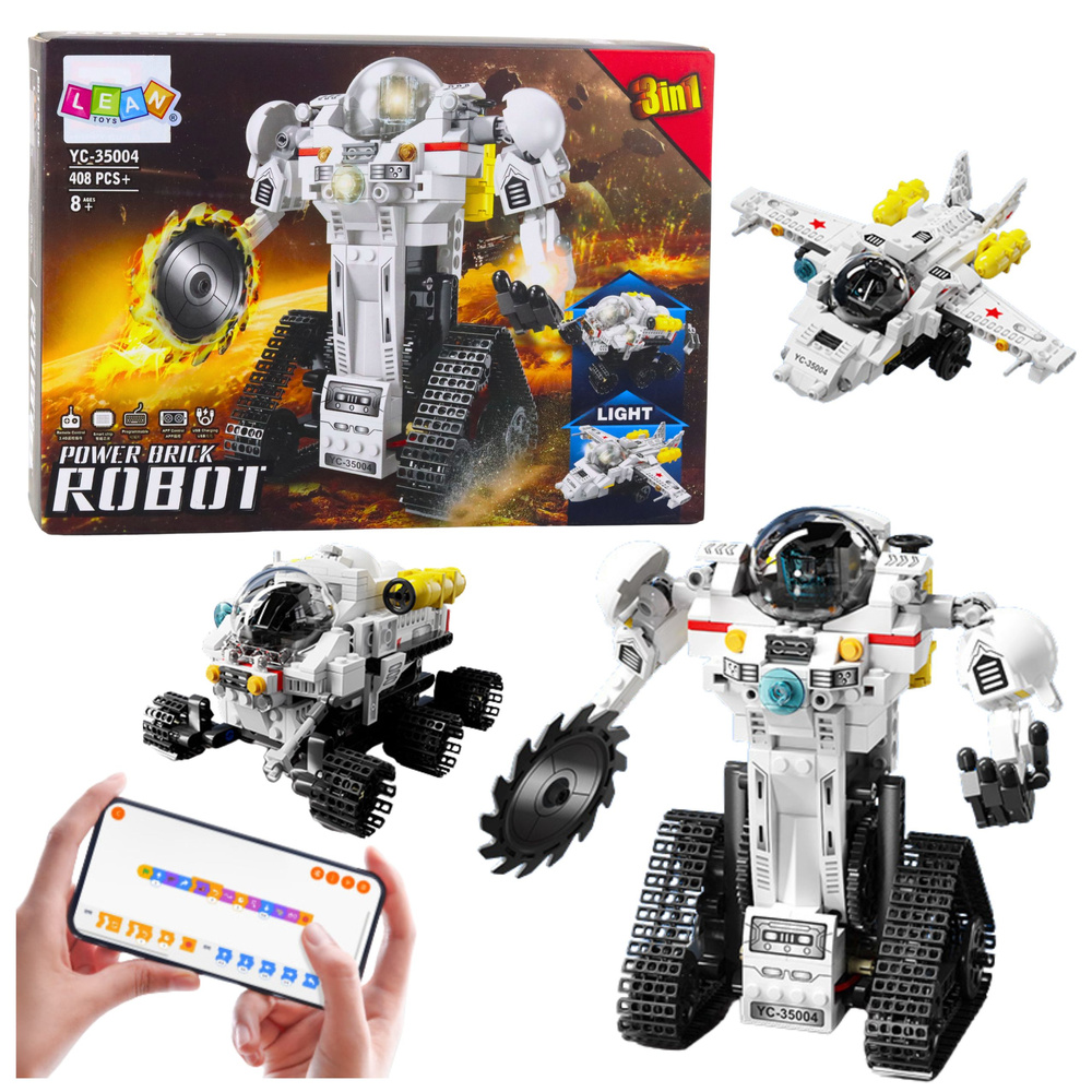 Konstruktorius „3-in-1 kosmoso robotas ir roveris“ su rc valdymu, 408 dalys