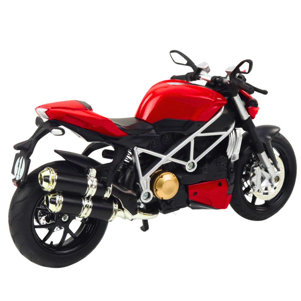 Metalinis sportinis motociklas – raudonas 1:12