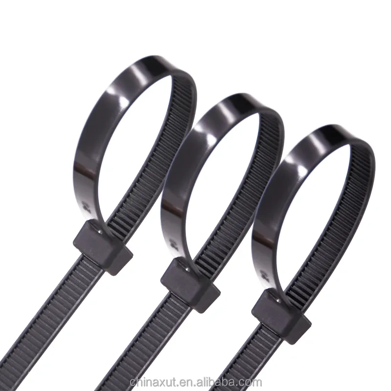 Juodos nailoninės užspaudžiamos juostos, 3,6x300mm, 100 vnt.