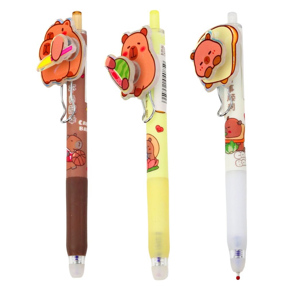 Gelinis rašiklis su kapibaros figūrėle, mėlyna spalva, 14.5 cm 1