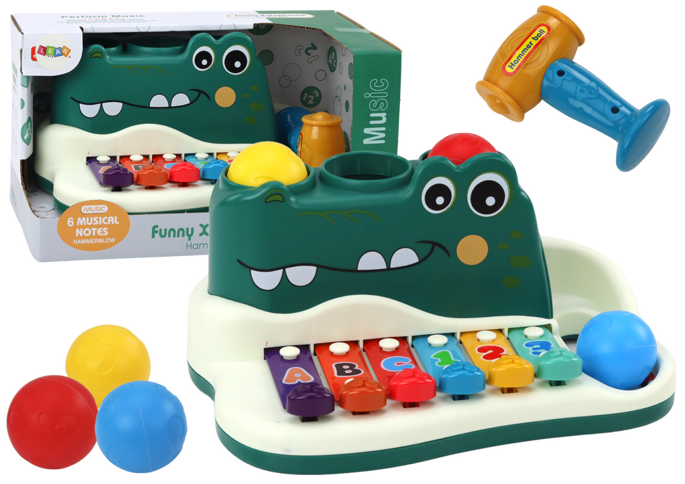 Cimbolai Krokodilas su priedais Lean Toys, 5 d.