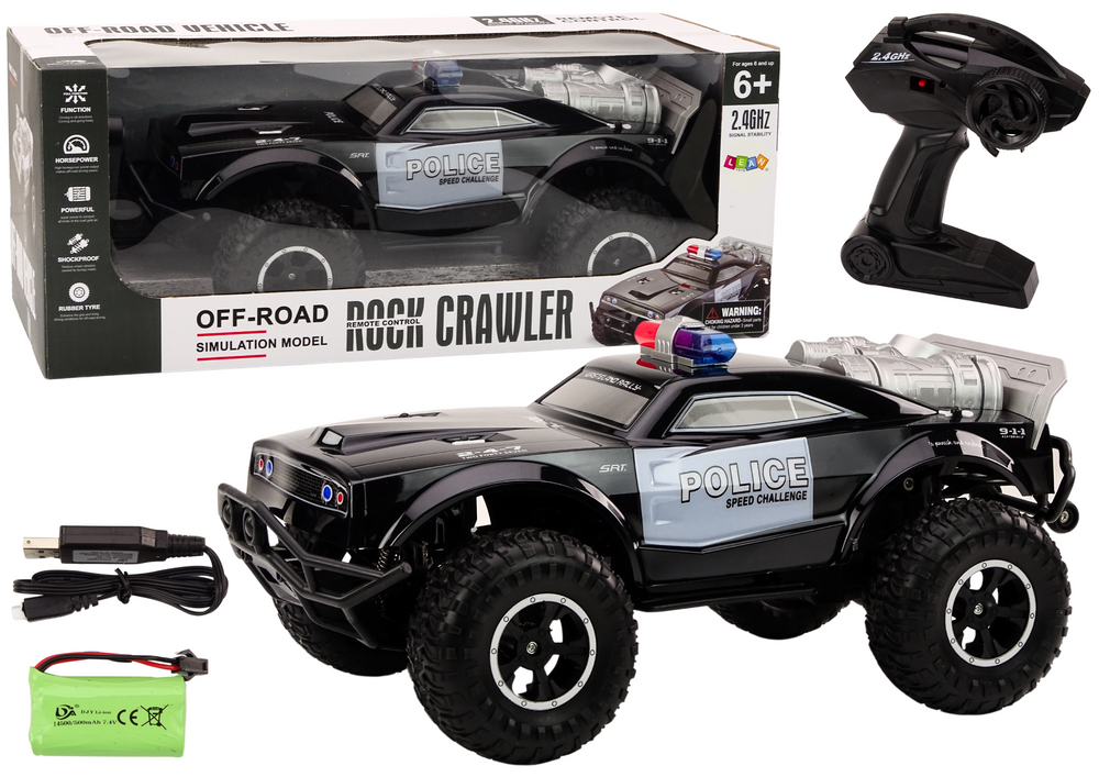 Nuotoliniu būdu valdomas automobilis off-road remote controlled police car rc 1:8