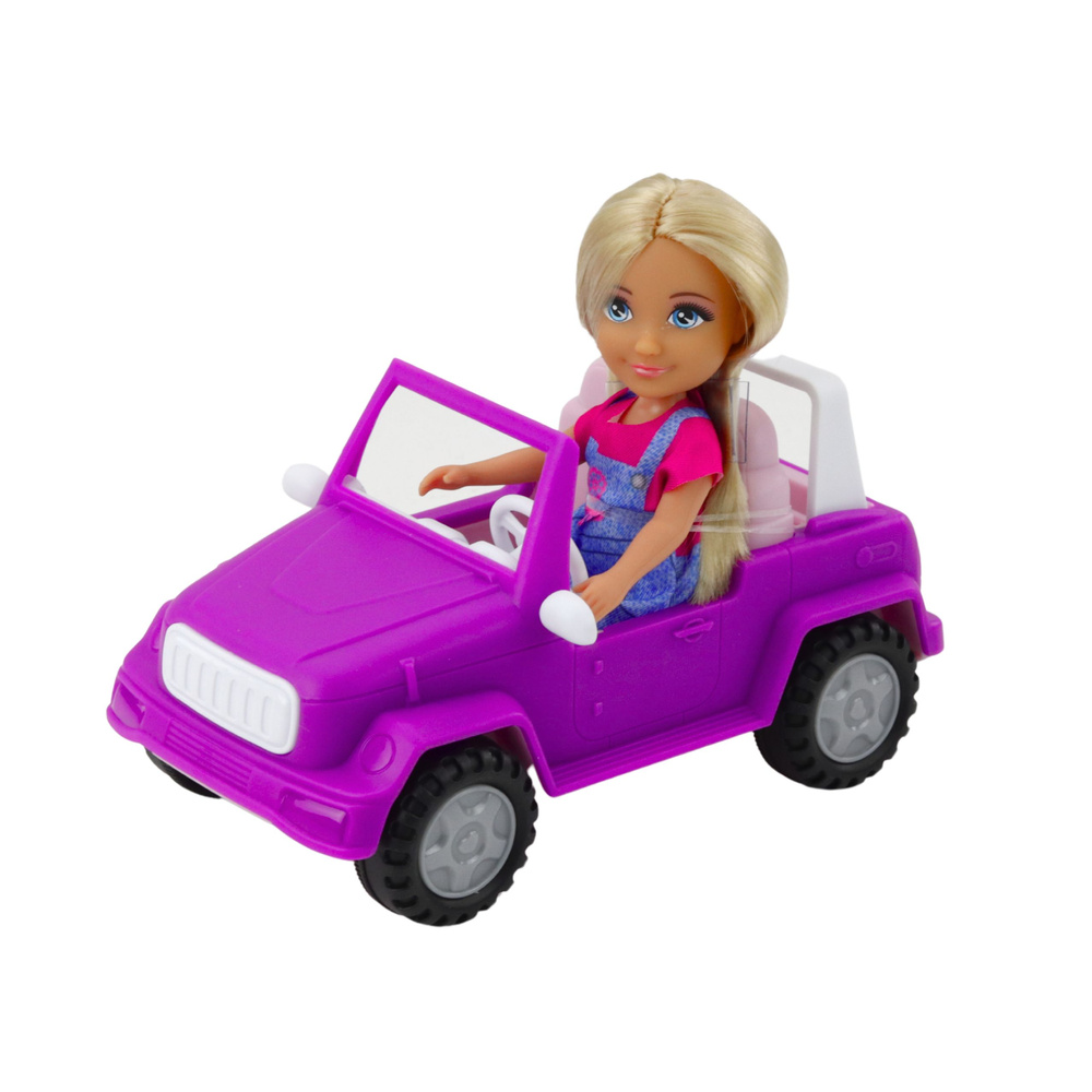 Lėlės rinkinys su automobiliu, priekaba ir arkliu 2