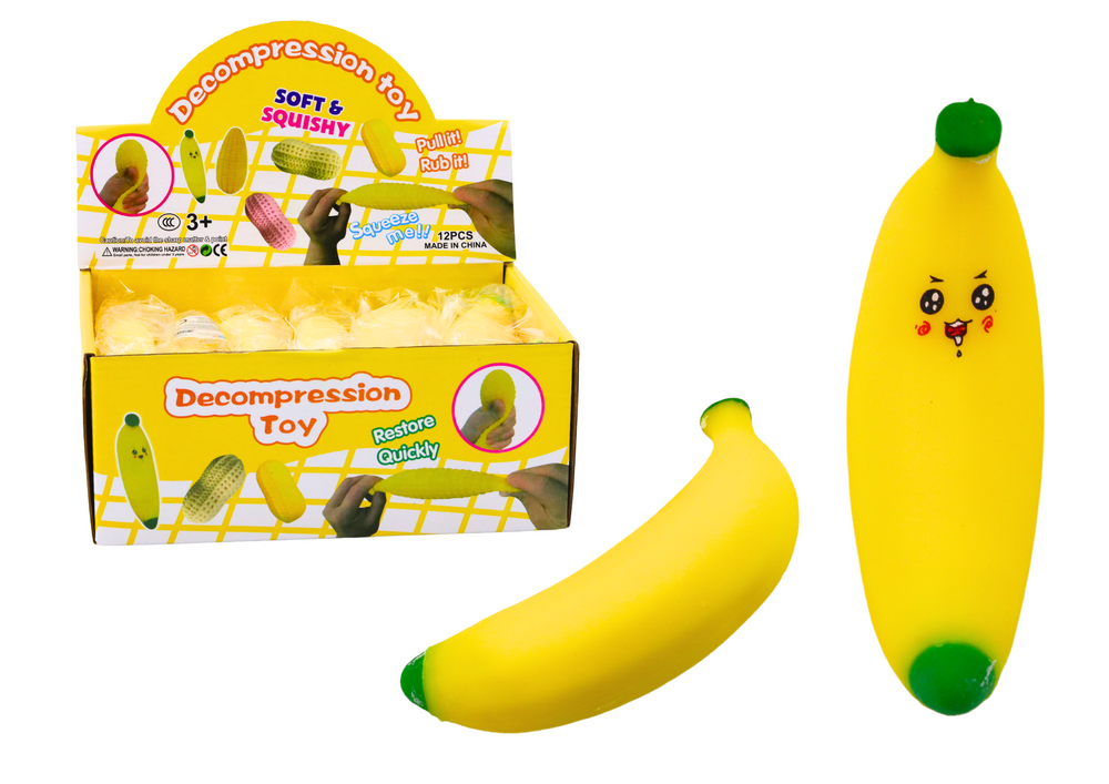 Antistresinis žaislas banano formos, 13x6 cm