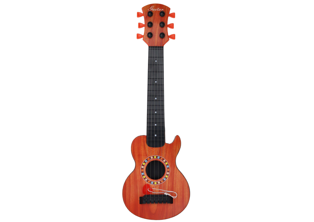 Žaislinė gitara vaikams orange wood cube, 47x14x4 cm