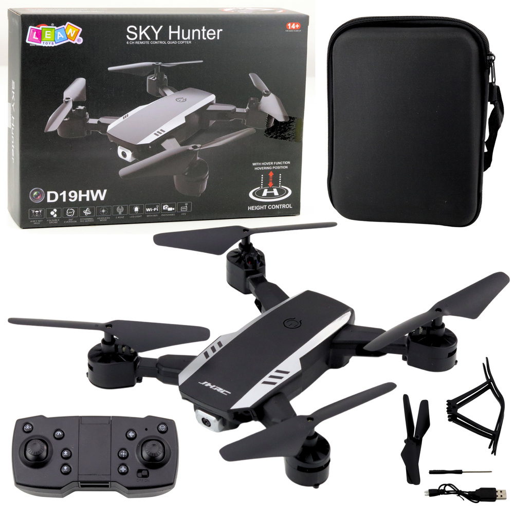 Dronas sky hunter d19hw su fpv wi-fi kamera
