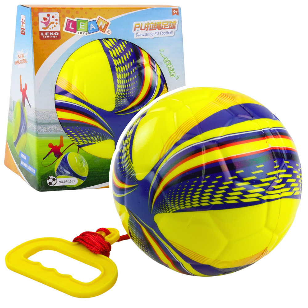 Minkštas kamuolys su virvele 14 cm