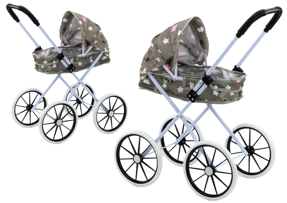 Lėlės vežimėlis lean toys, pilkas