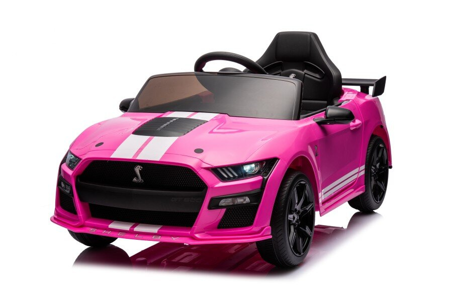Akumuliatorinis automobilis ford mustang gt500 shelby rožinis