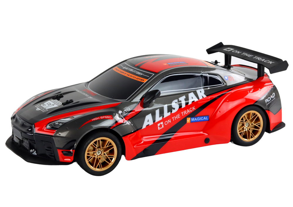 Nuotoliniu būdu valdomas sportinis automobilis lean toys, raudonas, 44x12x19,5 cm