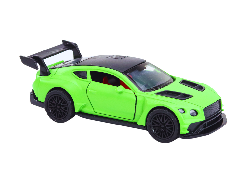 Žaislinis sportinis automobilis 1:32 su trinties pavara, matinis žalias