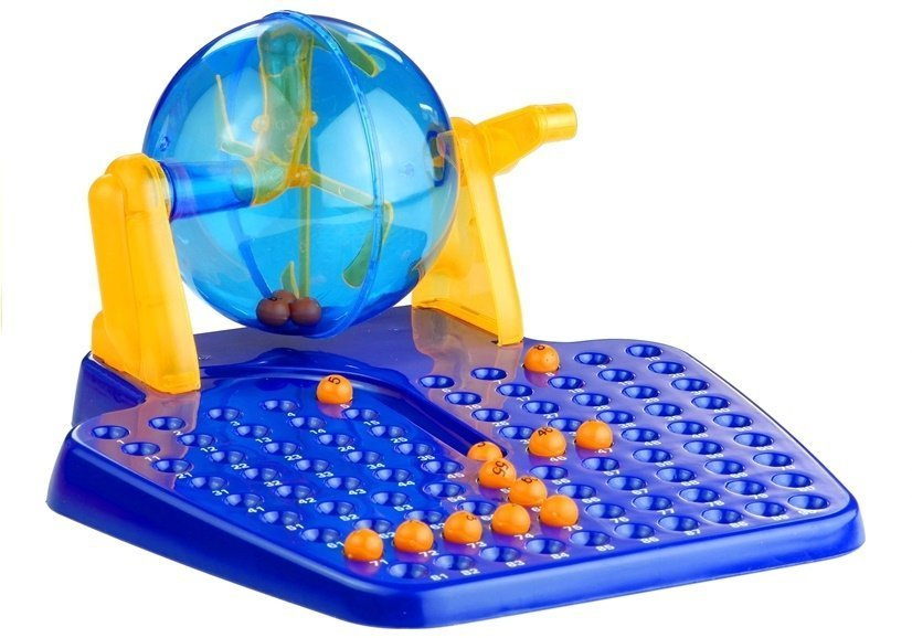 Bingo lotto šeimos žaidimas su loterijos mašina