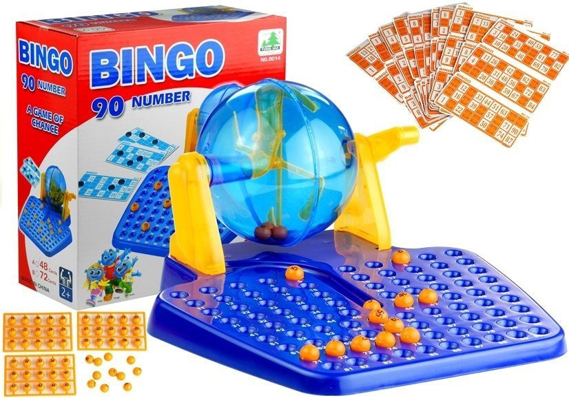 Bingo lotto šeimos žaidimas su loterijos mašina
