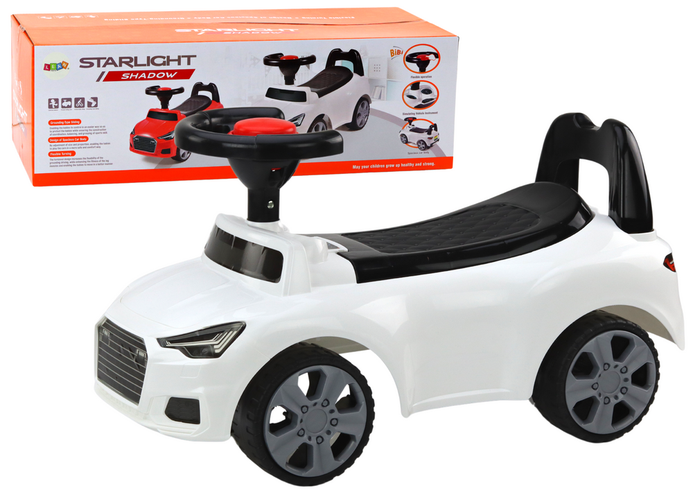 Paspiriamas automobilis qx-3396 lean toys, baltas