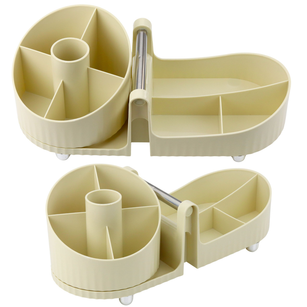 Kosmetikos ir biuro reikmenų sukamas organizatorius su rankena, 36x16x16 cm