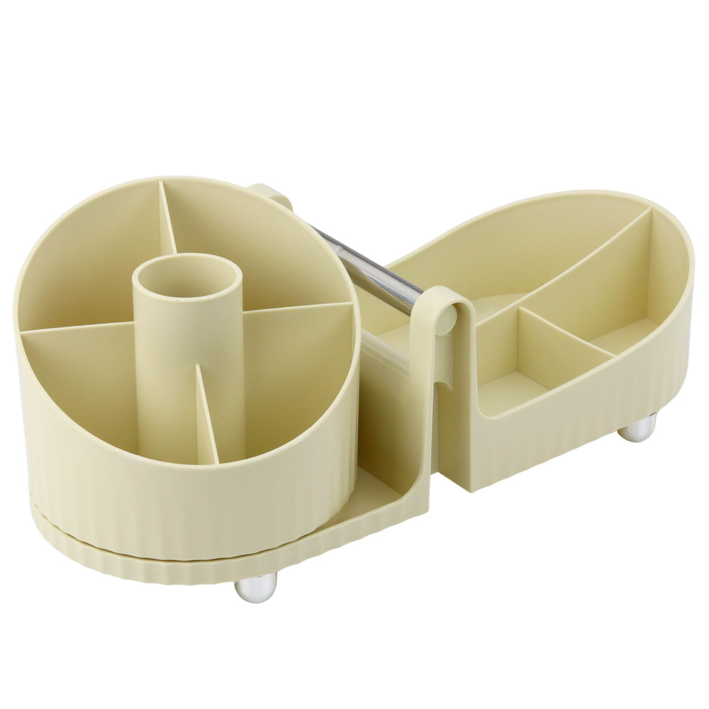 Kosmetikos ir biuro reikmenų sukamas organizatorius su rankena, 36x16x16 cm
