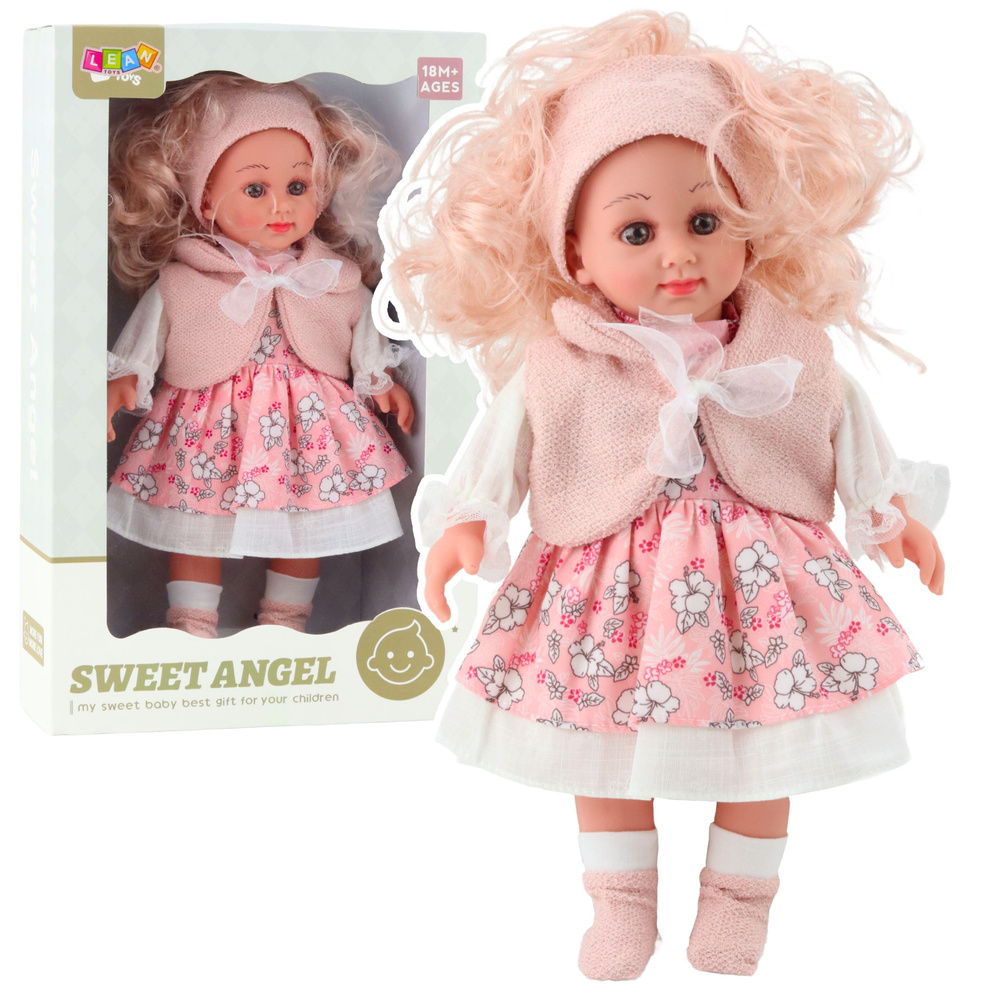Lėlė sweet angel 36 cm su rožine suknele