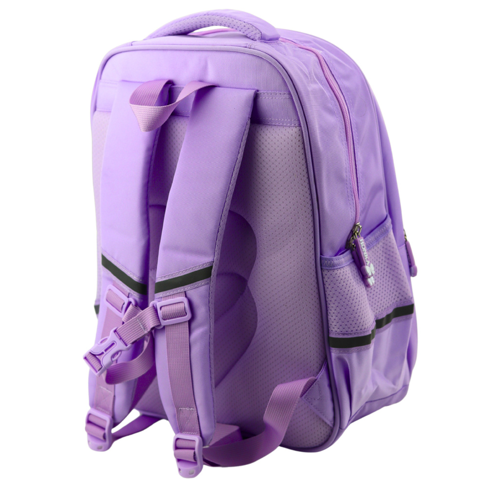Violetinis mokyklinis kuprinės su katės motyvu ir atšvaitais, 20l