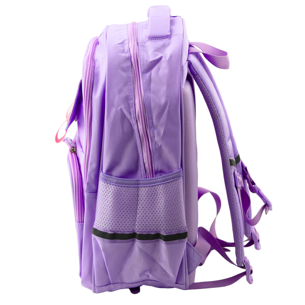 Violetinis mokyklinis kuprinės su katės motyvu ir atšvaitais, 20l