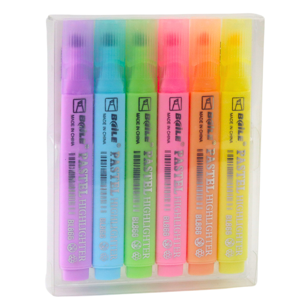 Pastelinių spalvų žymeklių rinkinys 6pcs.