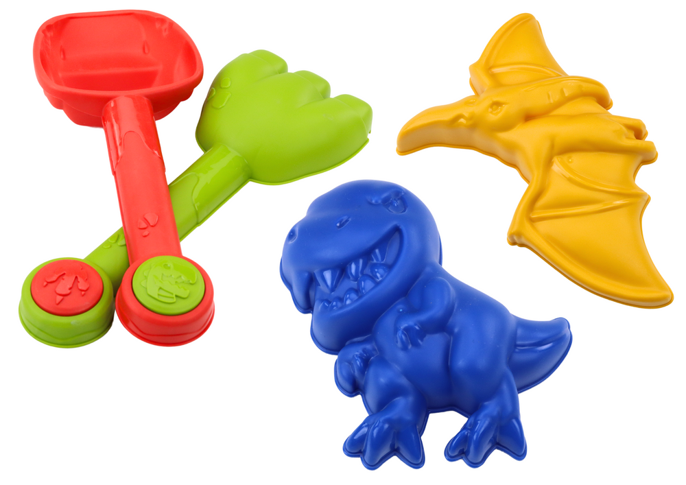 Dinozaurų Smėlio Žaislų Rinkinys su Kibiru ir Formelėmis