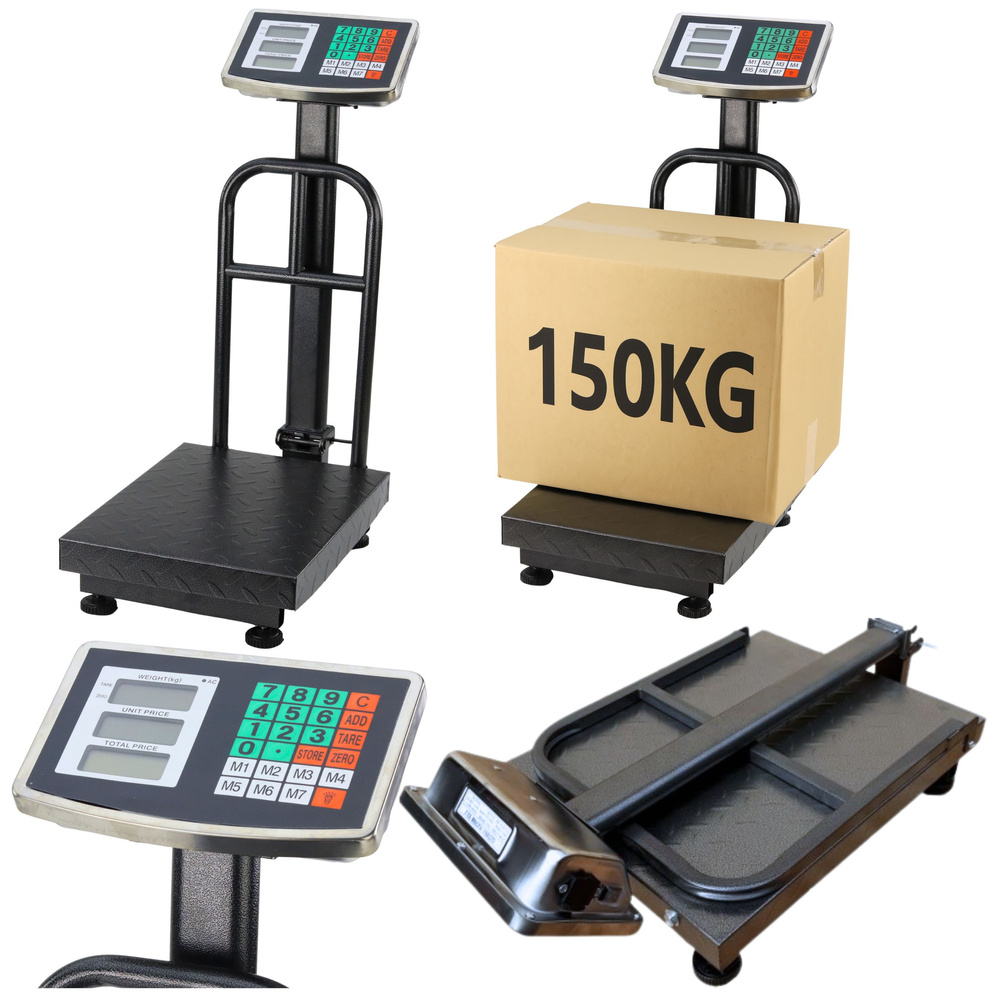 Elektroninės platforminės svarstyklės 150 kg su lcd ekranu