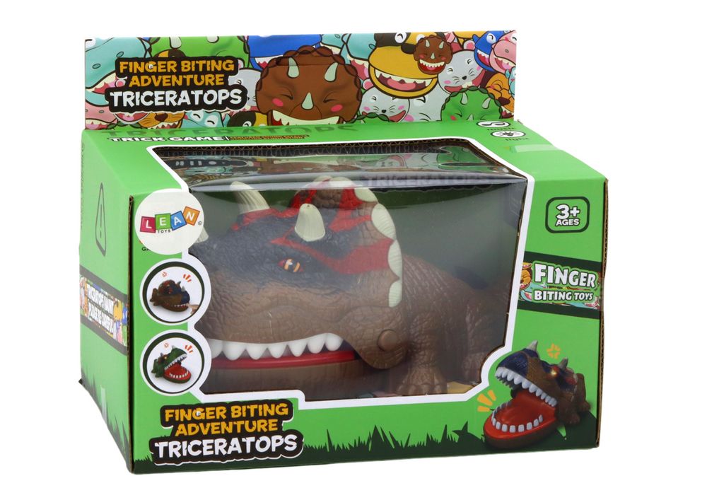 Triceratopo dinozauro žaidimas su įkandimu, šviesa ir garsais