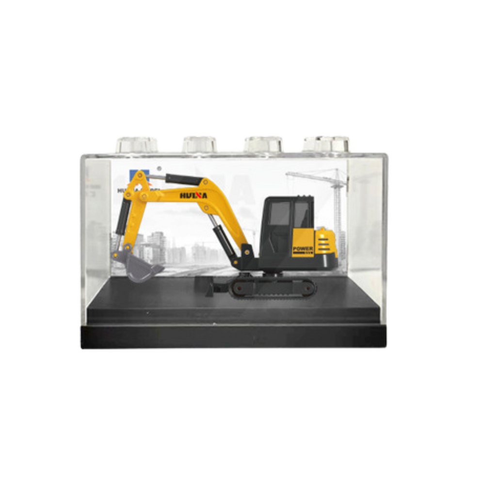 Kolekcinis huina vikšrinio ekskavatoriaus modelis – geltonas 1:80