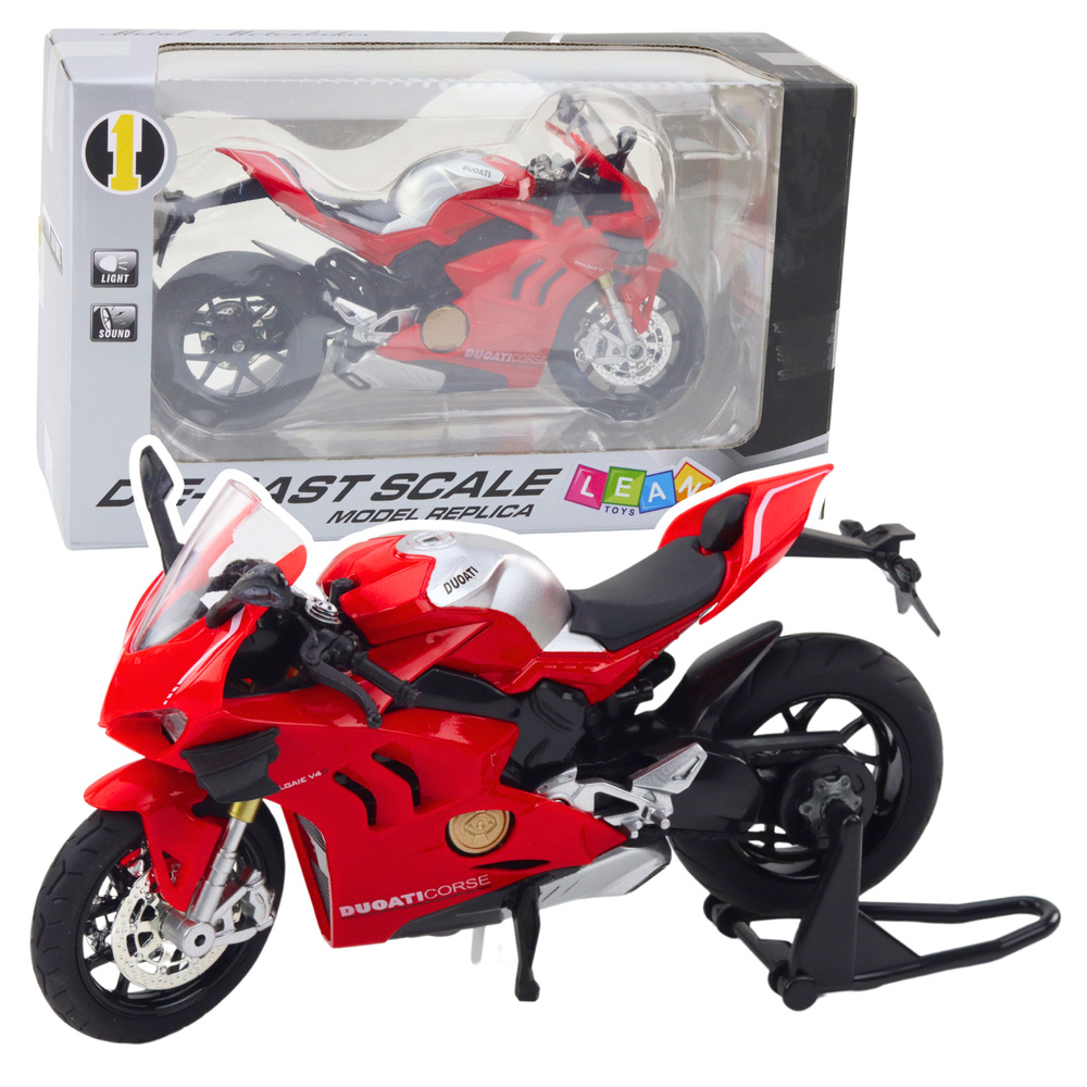 Sportinis motociklas iš metalo – raudonas 1:12