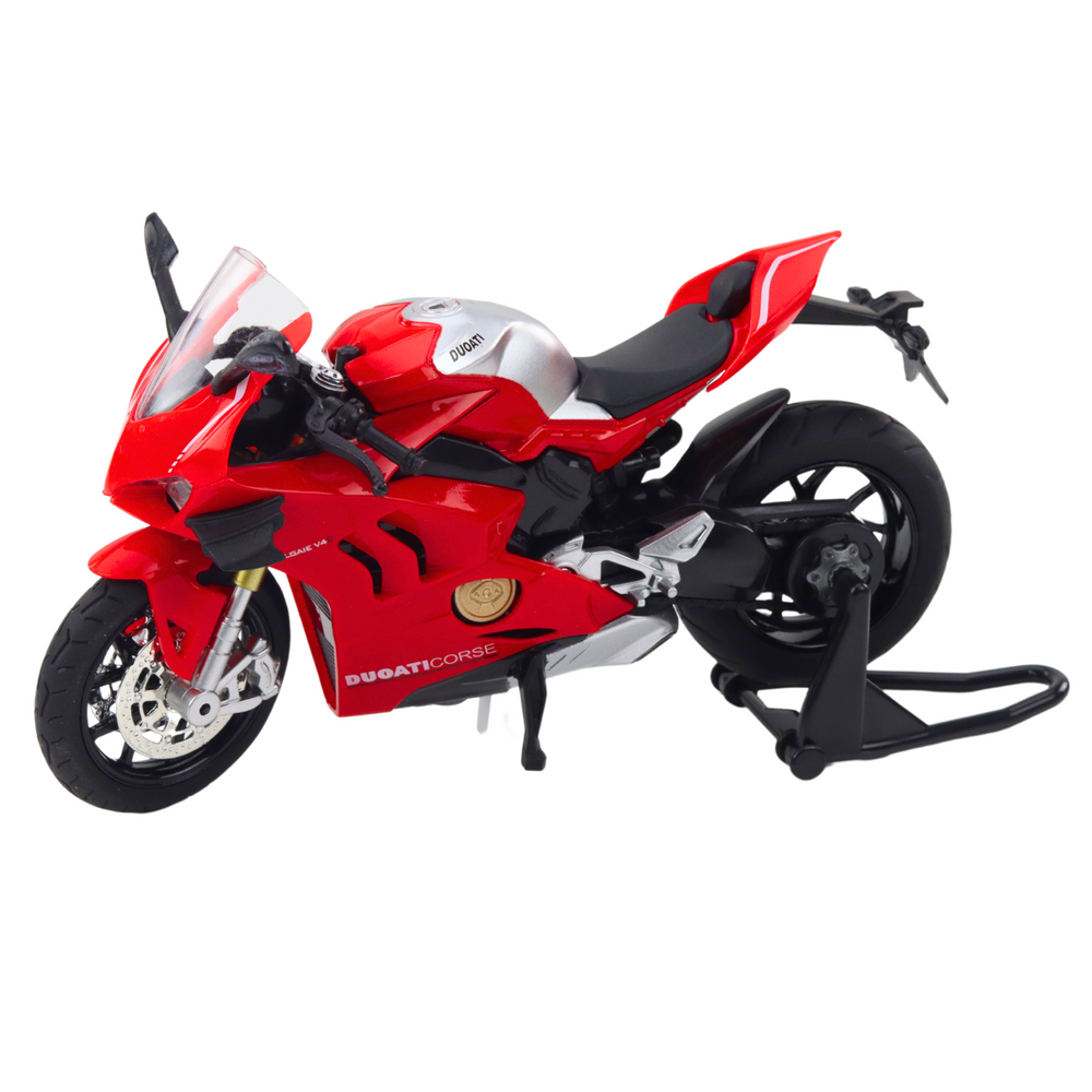 Sportinis motociklas iš metalo – raudonas 1:12