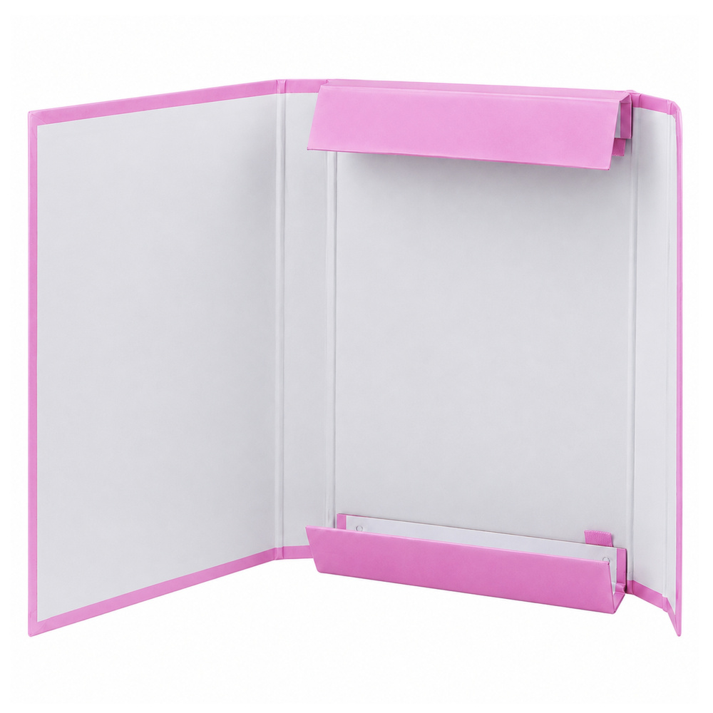 Dokumentų aplankas su atvartais ir elastine juosta, rožinis, 34,5 × 24 × 4,5 cm 2