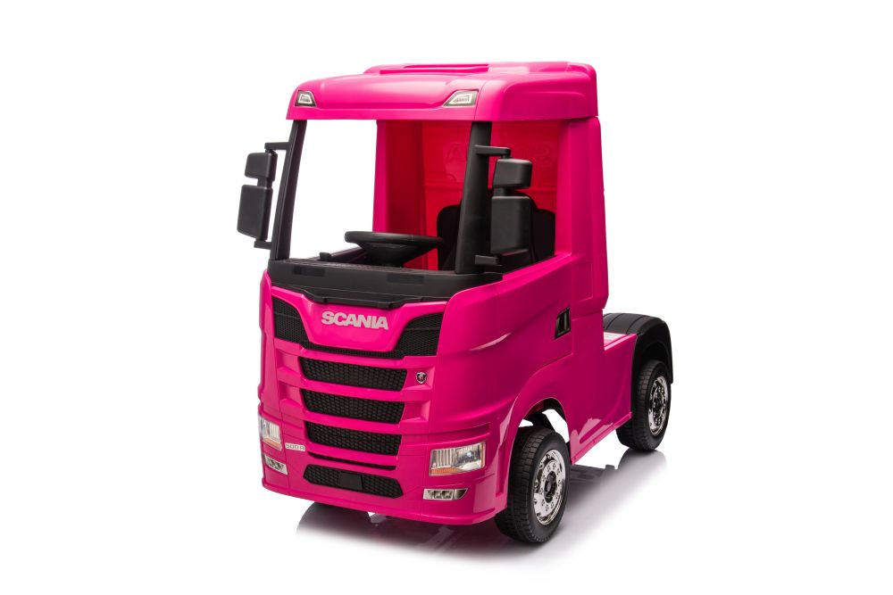 Akumuliatorinis automobilis vaikams scania 500r hl698 rožinis 4x4