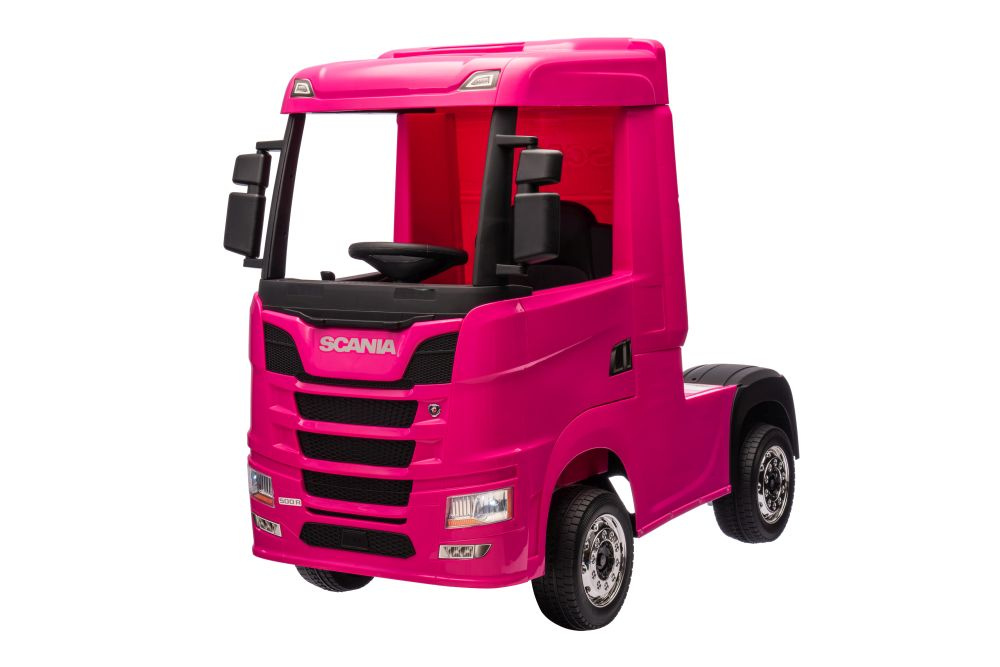 Akumuliatorinis automobilis vaikams scania 500r hl698 rožinis 4x4