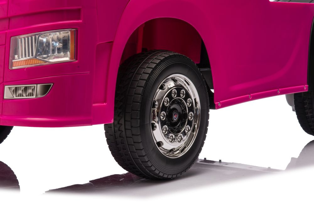 Akumuliatorinis automobilis vaikams scania 500r hl698 rožinis 4x4