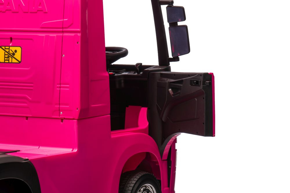 Akumuliatorinis automobilis vaikams scania 500r hl698 rožinis 4x4