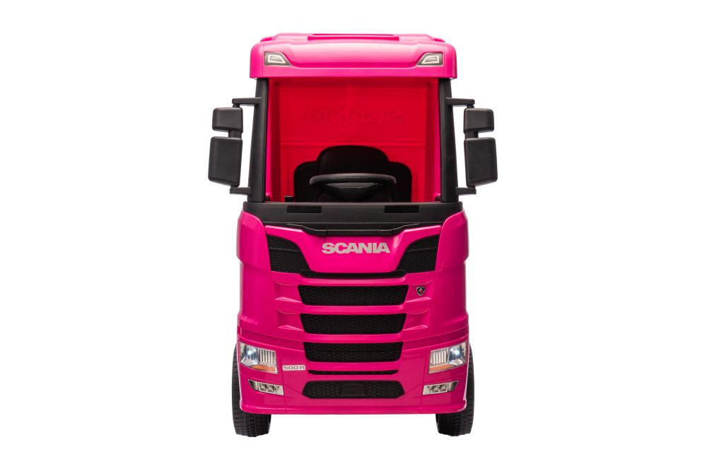 Akumuliatorinis automobilis vaikams scania 500r hl698 rožinis 4x4