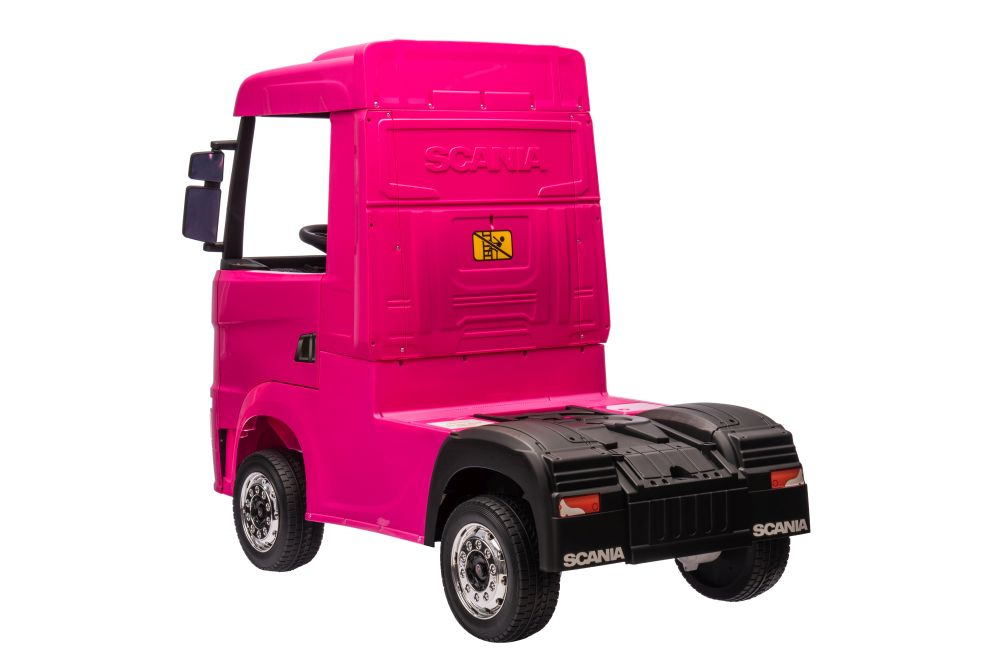 Akumuliatorinis automobilis vaikams scania 500r hl698 rožinis 4x4