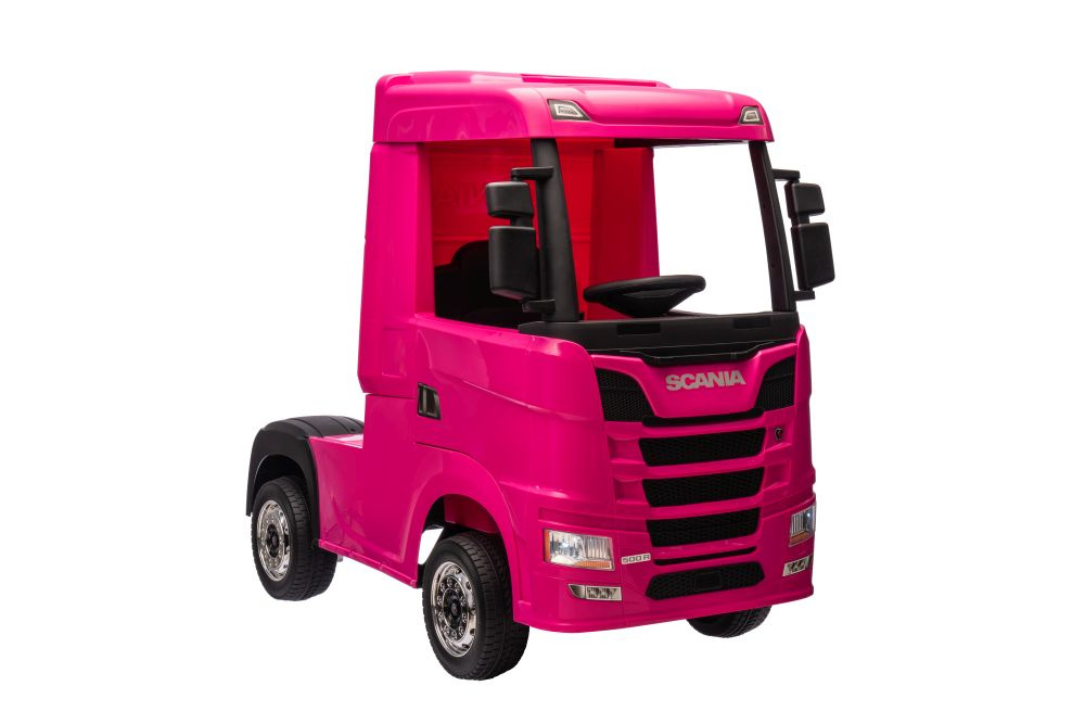 Akumuliatorinis automobilis vaikams scania 500r hl698 rožinis 4x4