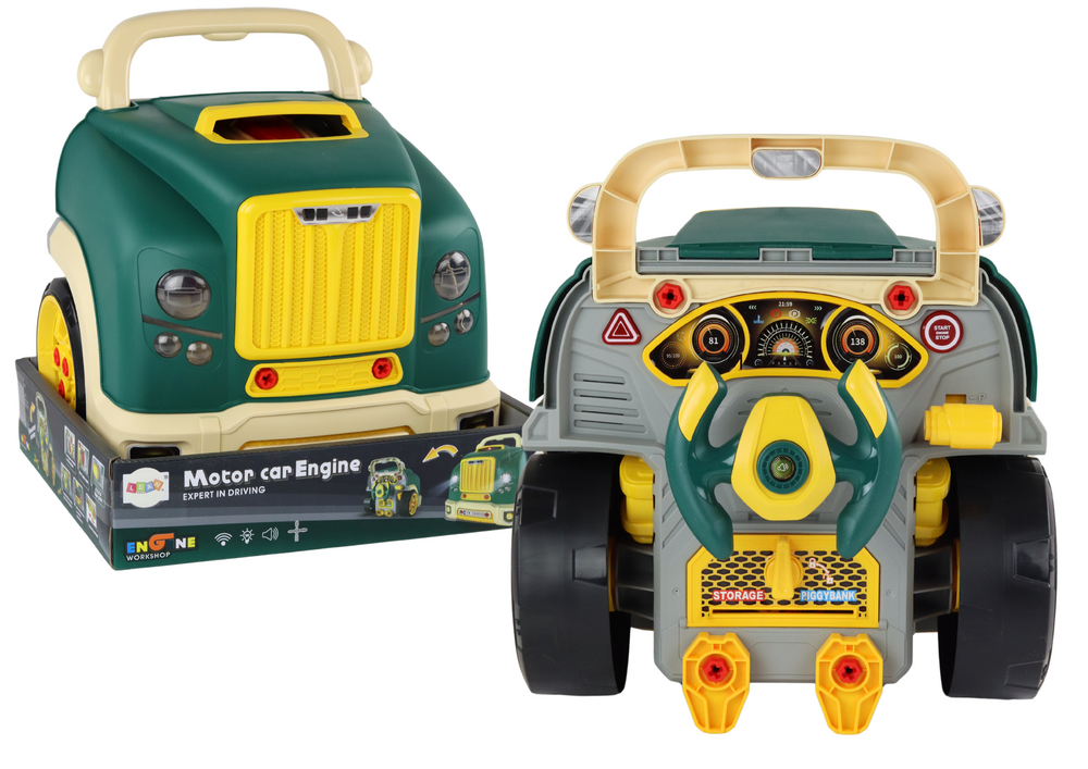 Žaislinio sunkvežimio variklio remonto dirbtuvės pasidaryk pats lean toys, žalias