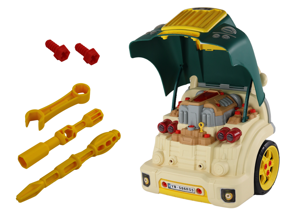 Žaislinio sunkvežimio variklio remonto dirbtuvės pasidaryk pats lean toys, žalias