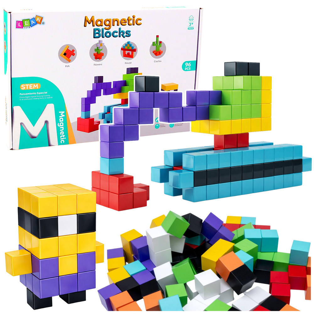 Magnetiniai konstruktoriaus blokeliai 96 vnt.