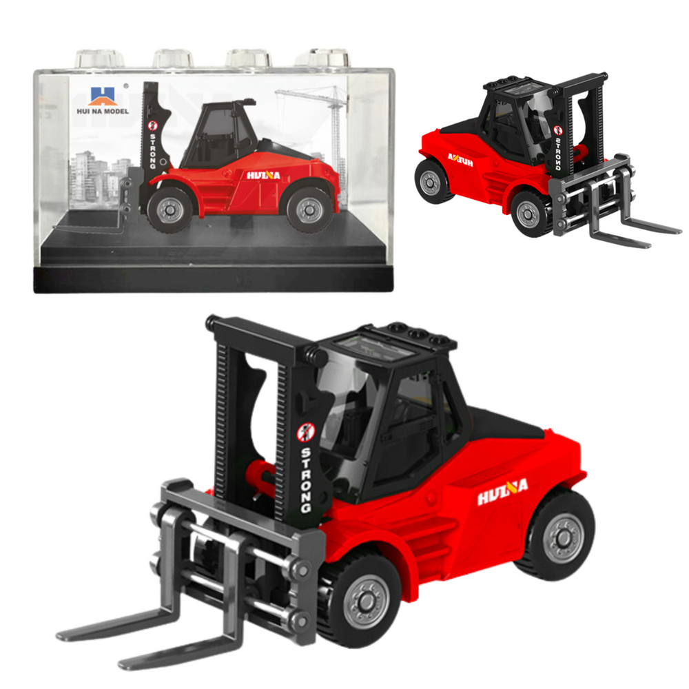 Raudonas kolekcinis šakinio krautuvo modelis huina 1:80