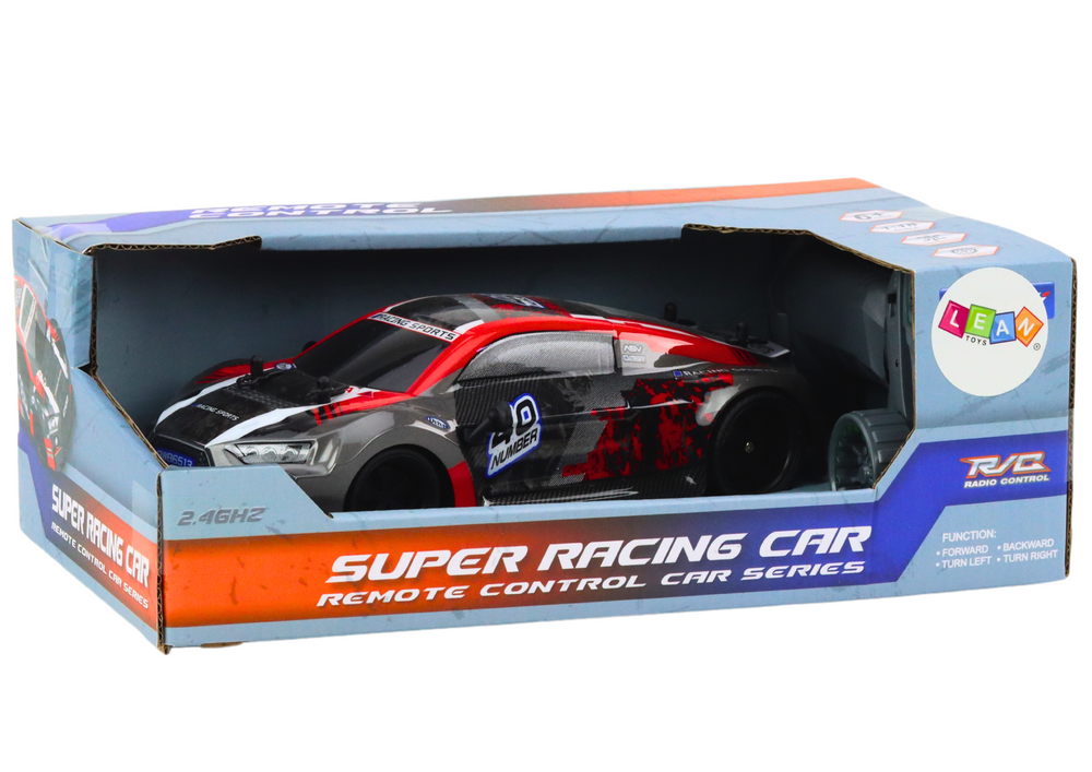 Nuotolinio valdymo automobilis 1:18 guminiai ratai raudonas