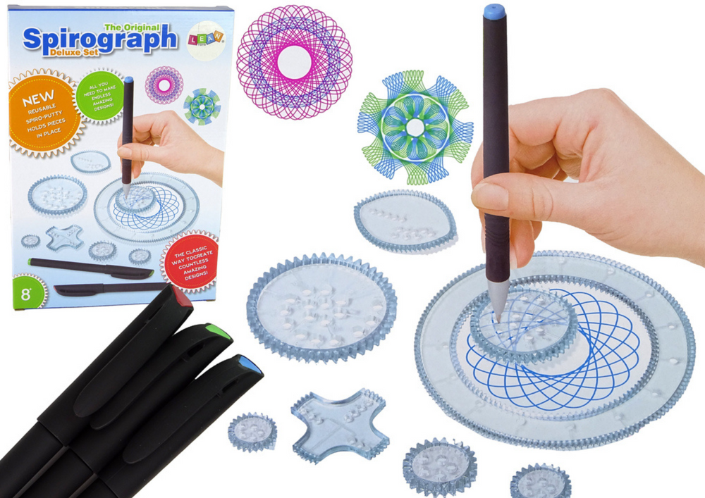 Geometrinis rinkinys su spirografu ir modelinu