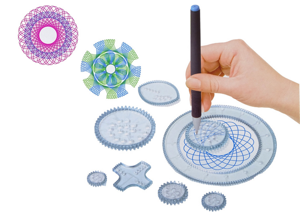 Geometrinis rinkinys su spirografu ir modelinu