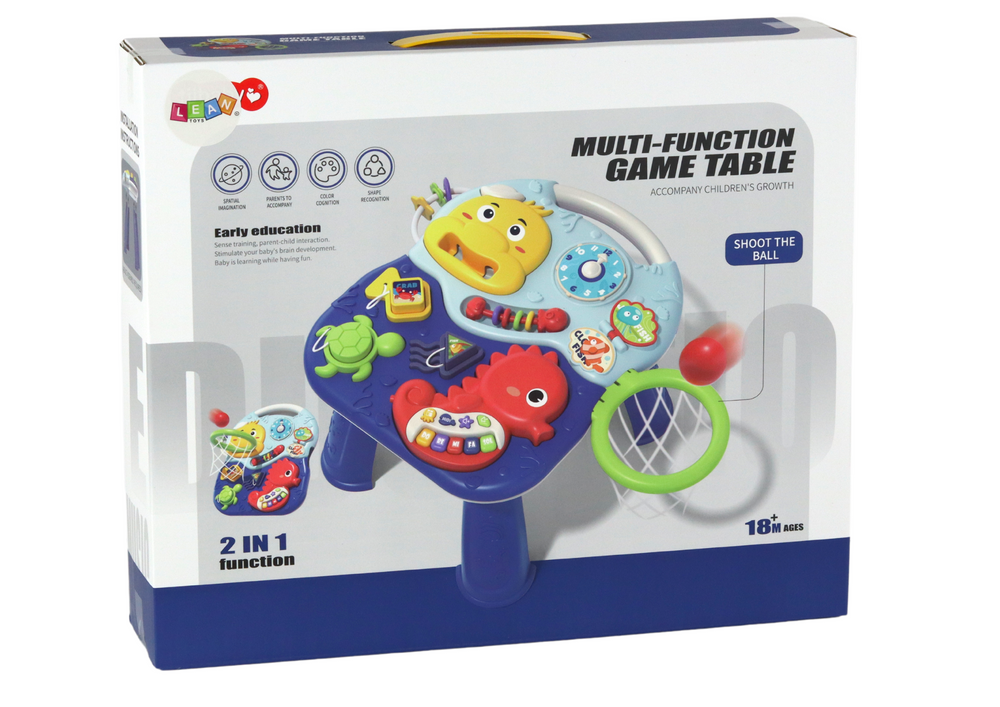 Edukacinis stalas 2in1 sea animals basket balls lean toys, mėlynas