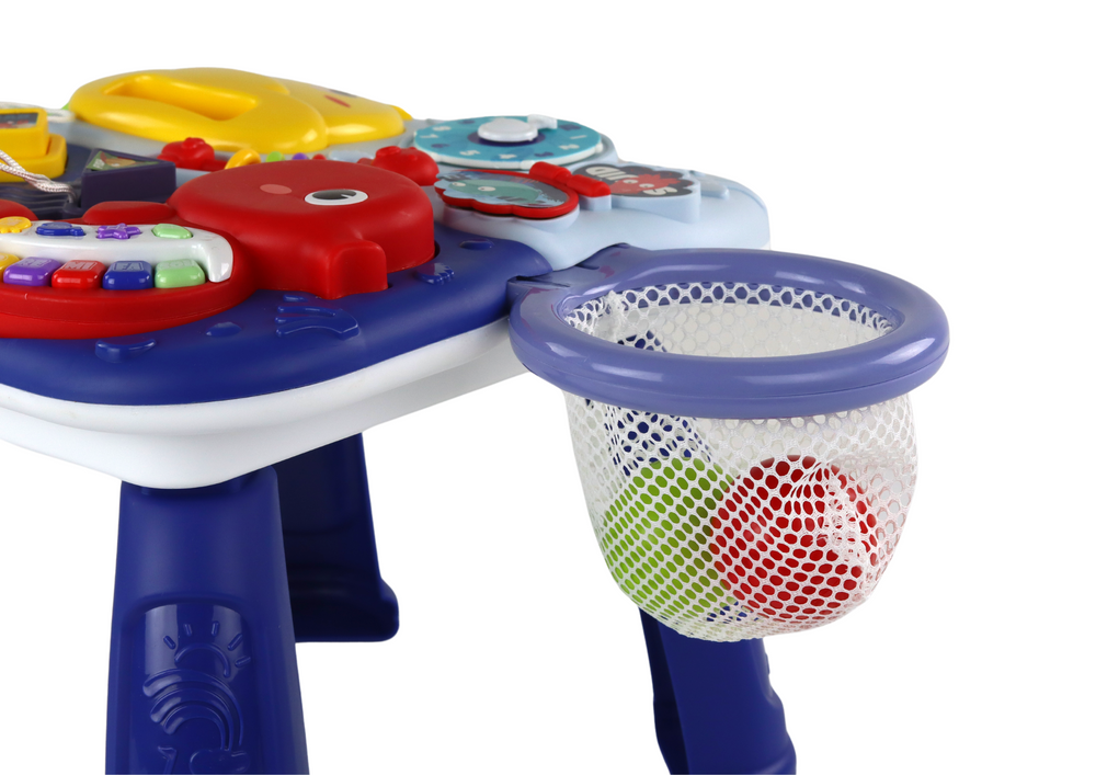 Edukacinis stalas 2in1 sea animals basket balls lean toys, mėlynas