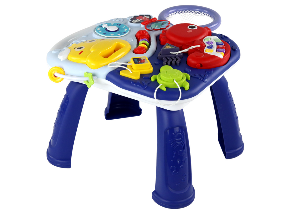 Edukacinis stalas 2in1 sea animals basket balls lean toys, mėlynas